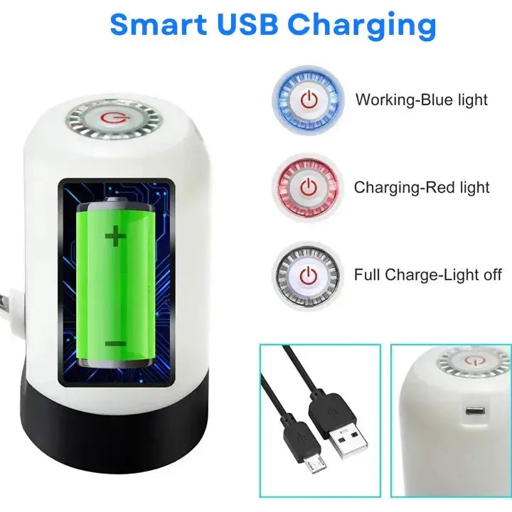 Automatic USB Rechargeable Water Bottle Pump – Wireless Design