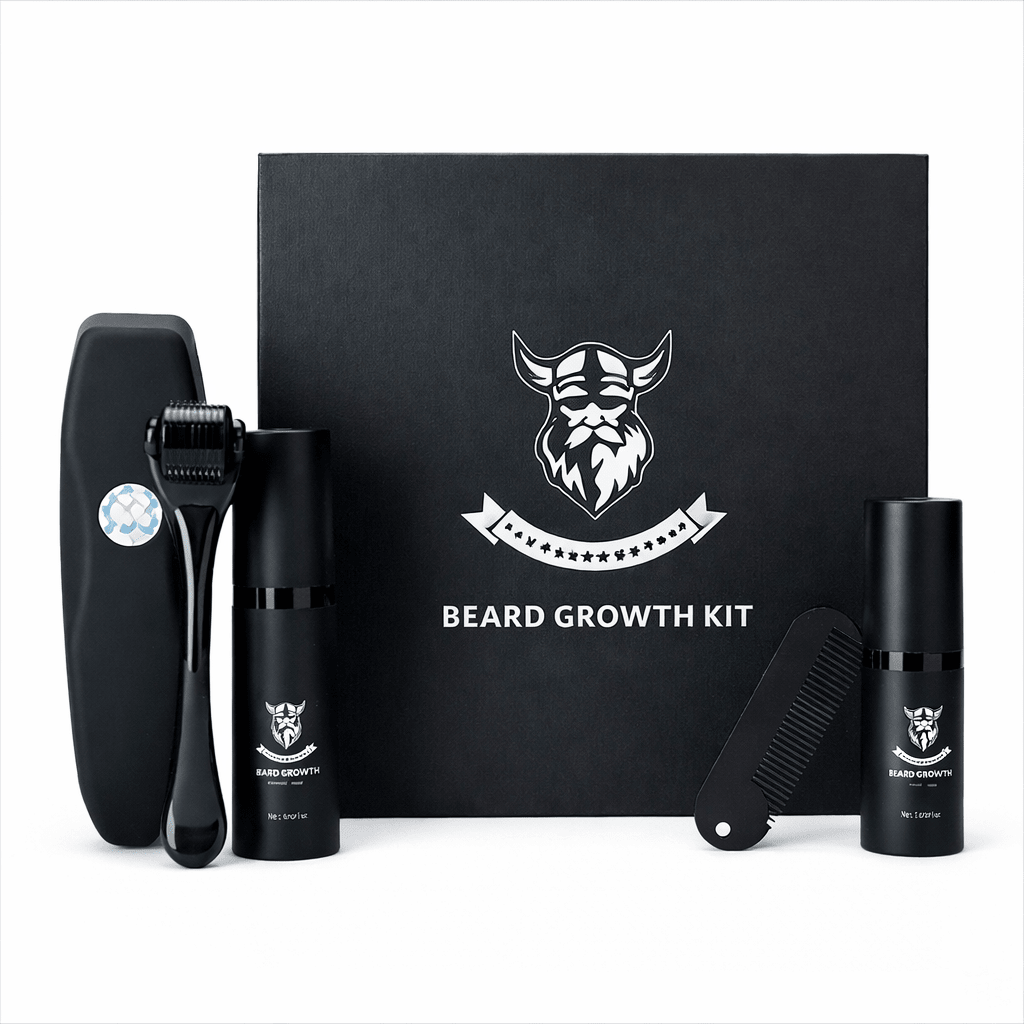Beard Growth Set Featuring Microneedling for Enhanced Beard Thickness