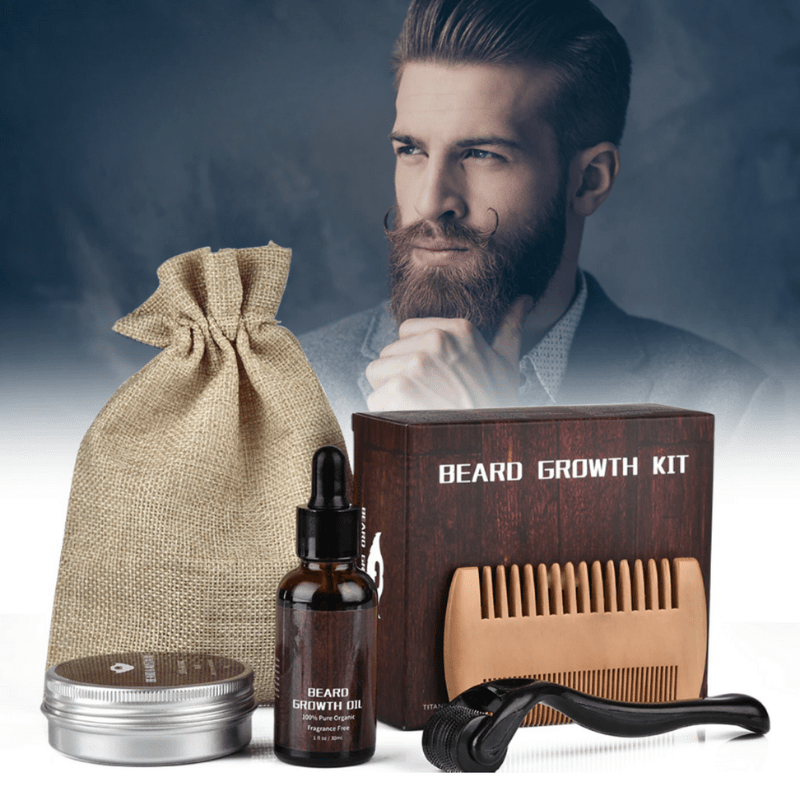 Beard Growth Set Featuring Microneedling for Enhanced Beard Thickness