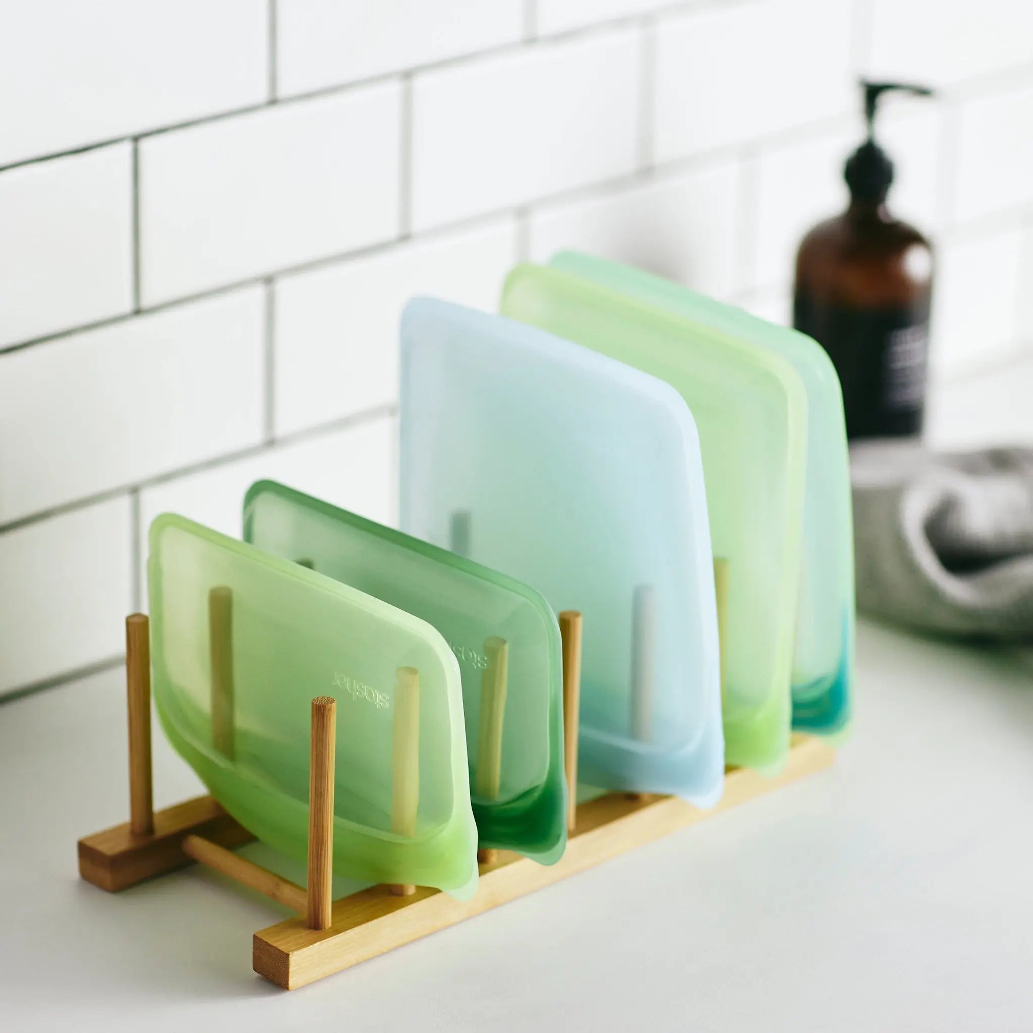 Kitchen Utensil Drainage Rack Made of Bamboo