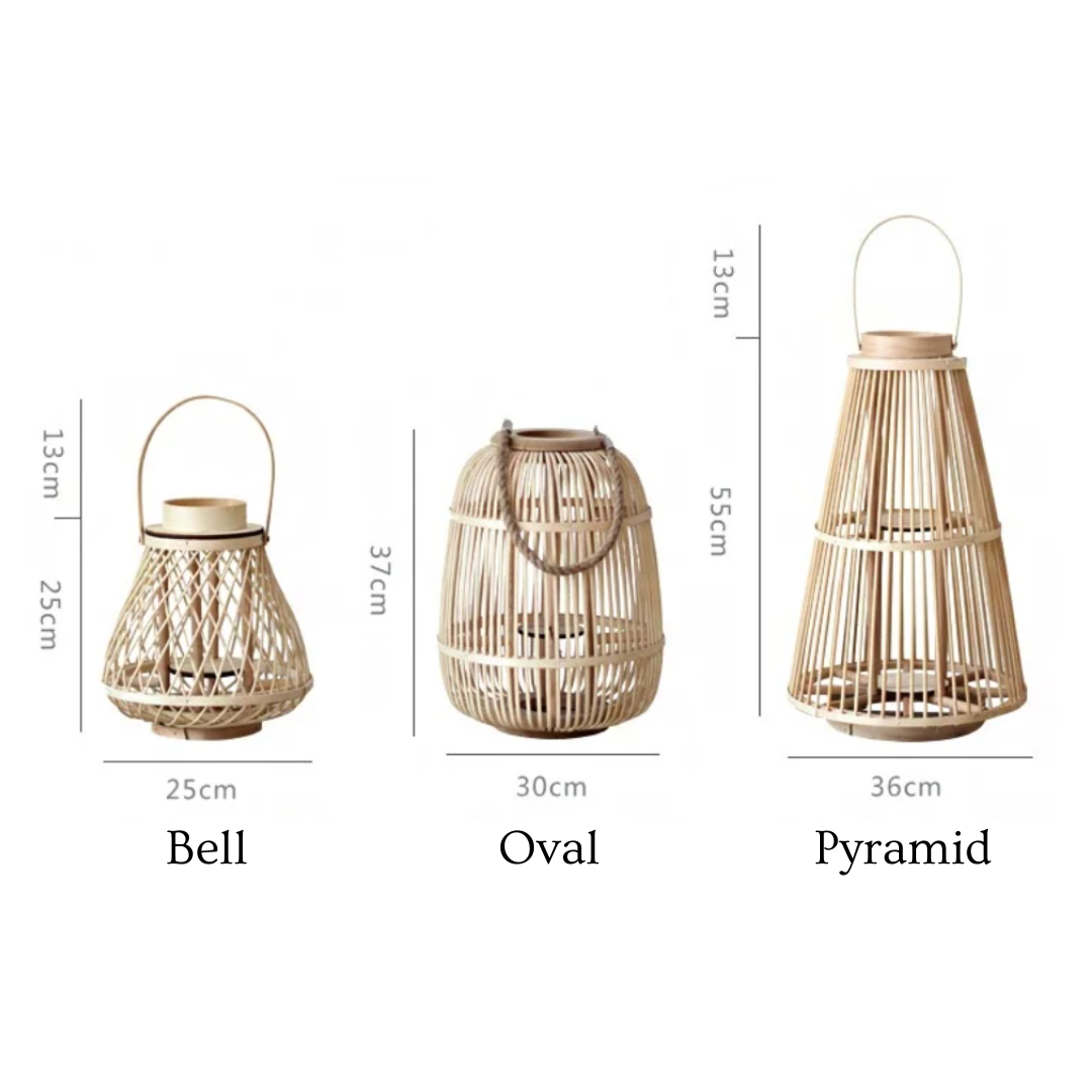 Boho Hanging Garden Decor - Handcrafted Rattan Lanterns for Patio