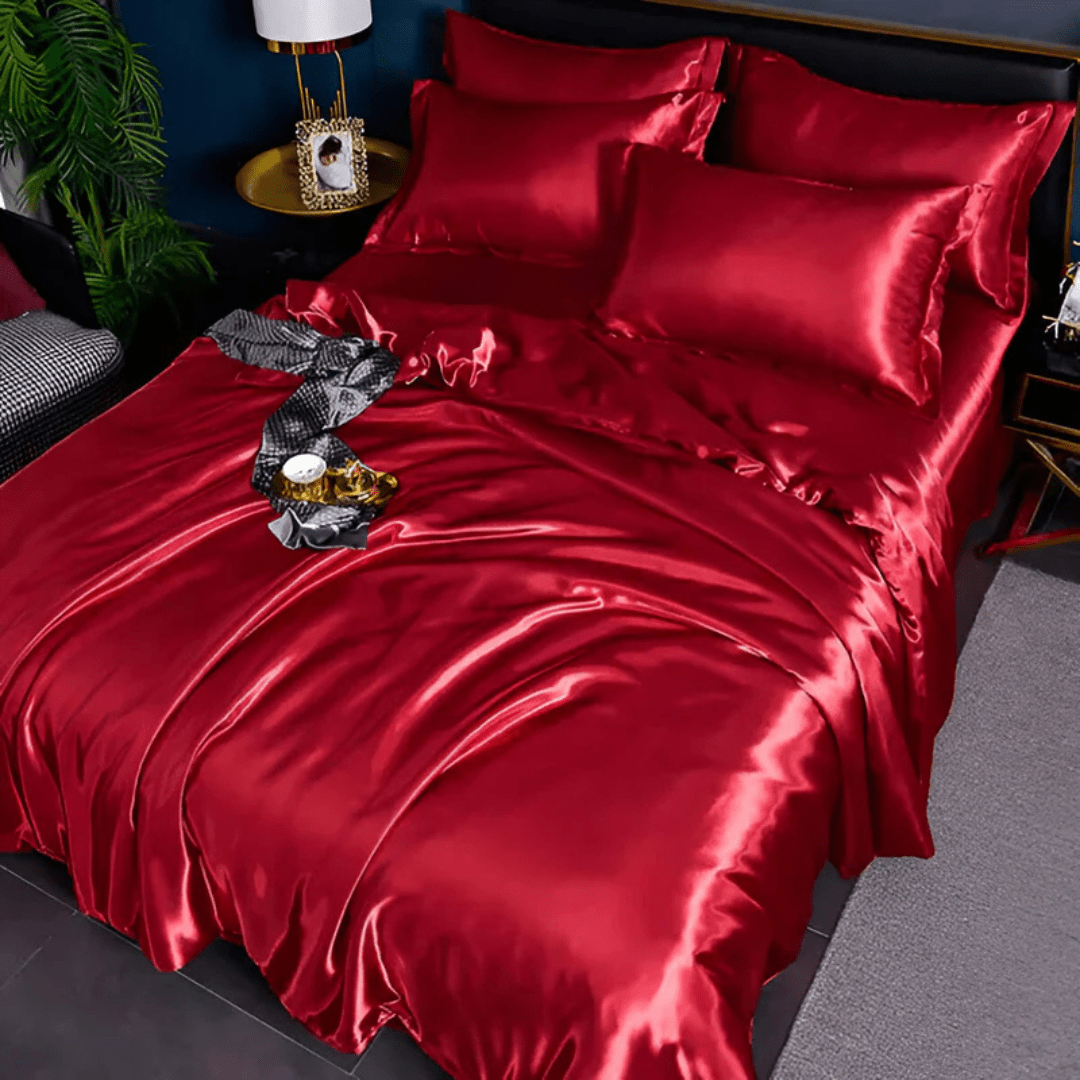 Bedding Set | Satin-Finish Polyester | Duvet Cover + Fitted Sheet + 2 Pillowcases