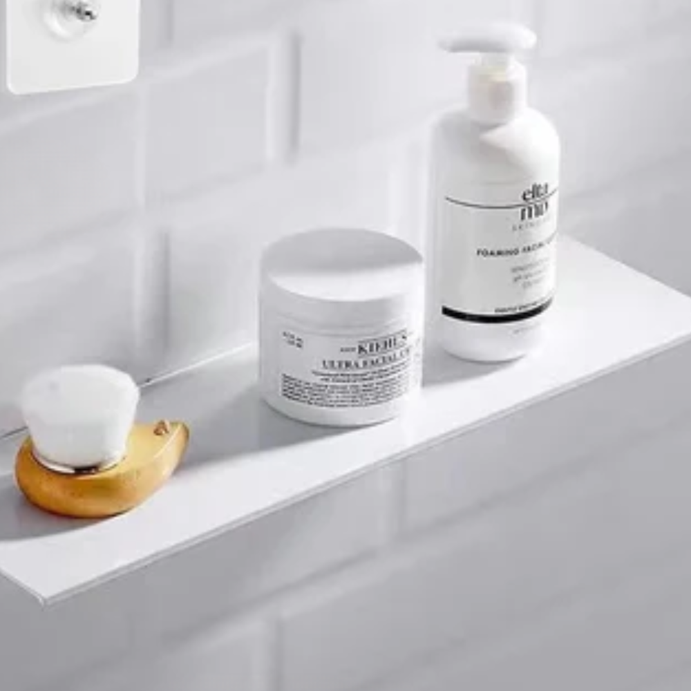 Wall-Mounted Floating Shelf for Bathroom – No Drilling Required