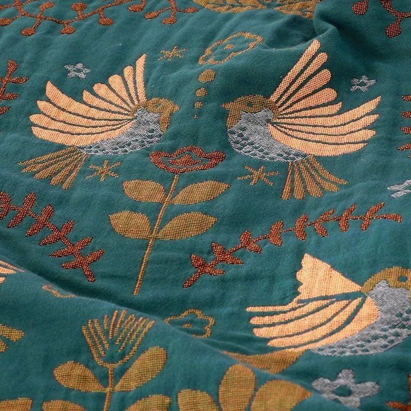 DREAMWEAVE - Dual-Sided Cotton Blanket with Nature-Inspired Design