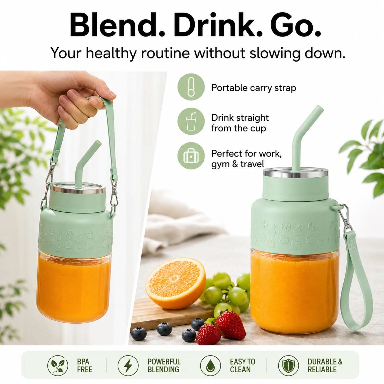 Portable High-Speed Blender for Smoothies – Perfect for Travel