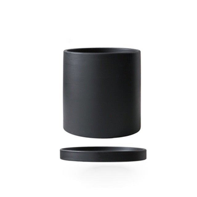 Flower Pot with Drainage Hole and Saucer | Matte Finish | Nordic Style