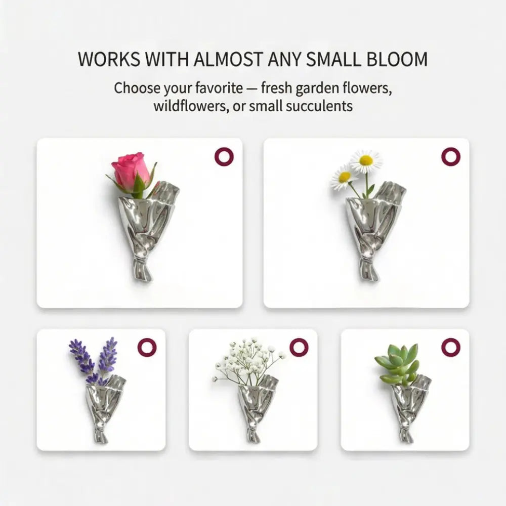 Brooch with Real Flower - Portable Vase Design, 3-4cm Opening