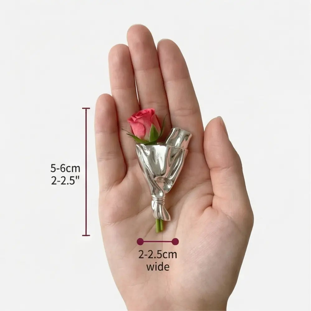 Brooch with Real Flower - Portable Vase Design, 3-4cm Opening