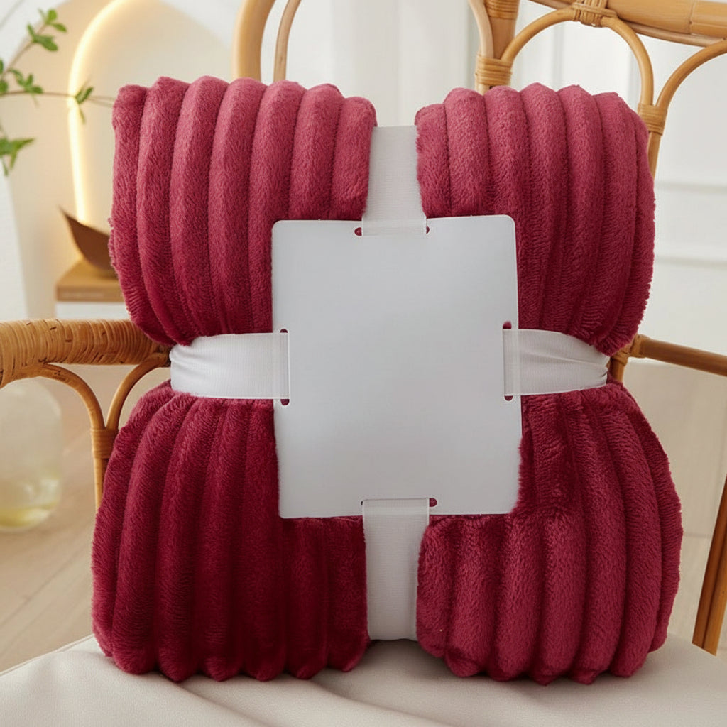Luxurious Striped Fleece Throw for Cozy Comfort