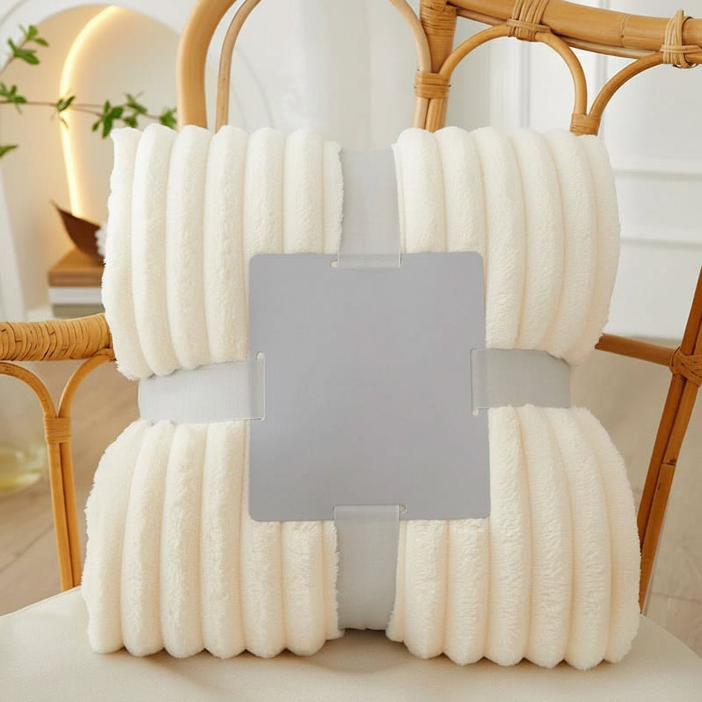 Luxurious Striped Fleece Throw for Cozy Comfort