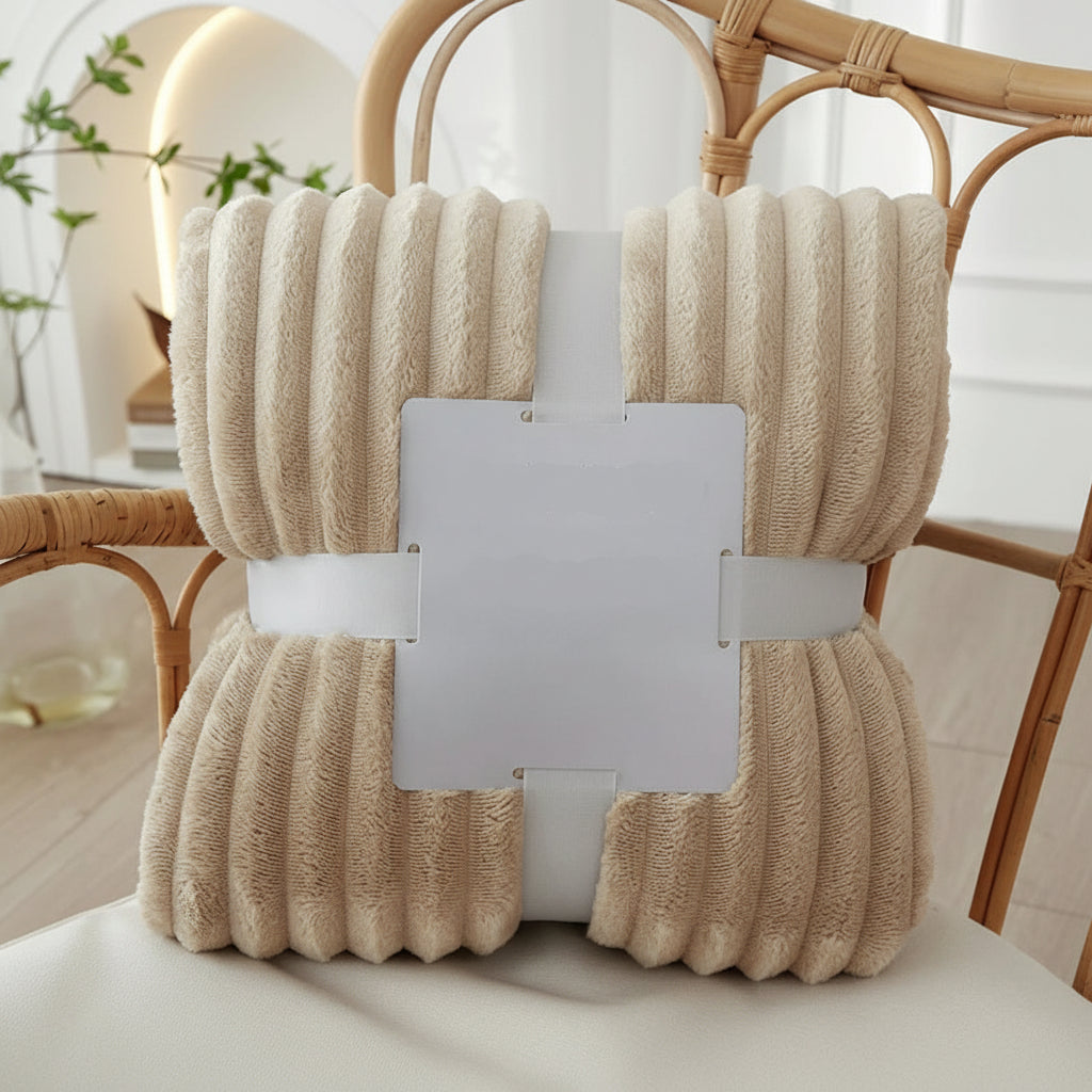 Luxurious Striped Fleece Throw for Cozy Comfort