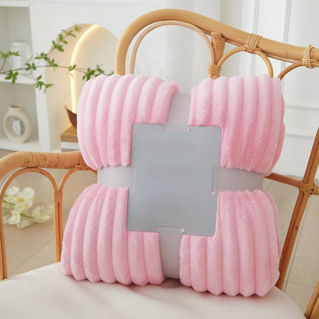 Luxurious Striped Fleece Throw for Cozy Comfort