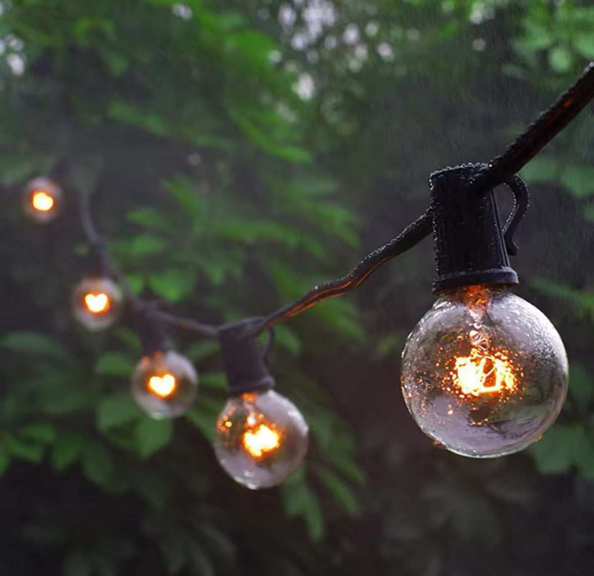 Weatherproof Outdoor String Lights with Warm White LED Illumination