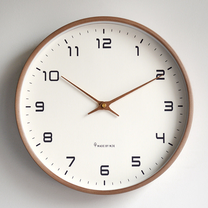 Scandinavian Style Wooden Wall Clock - Quiet Quartz Movement Ø25 cm Ø30 cm