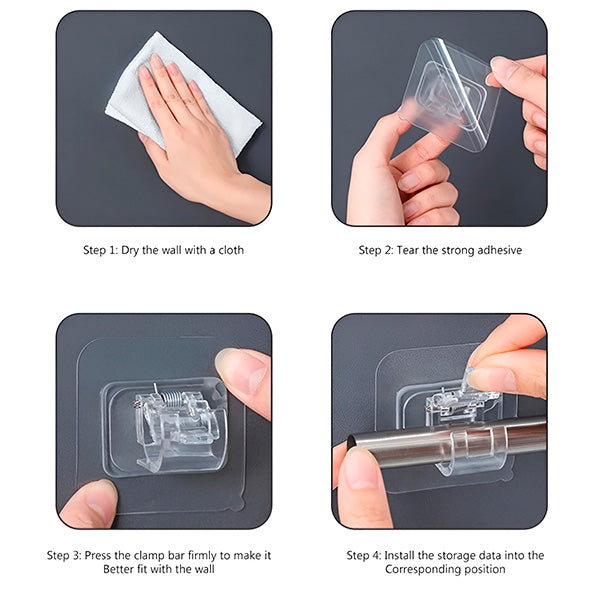 Self-Adhesive Transparent Wall Hook – No Drilling Needed