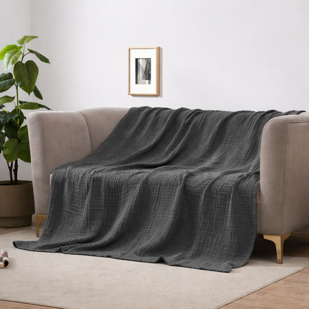 Four-Layer Cotton Blanket for Daily Comfort – Ultra-Soft Fabric