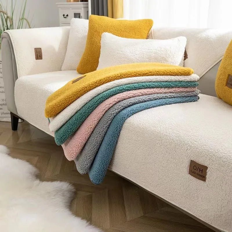 SnugShield – Luxurious Lambswool Sofa Protector for Comfort