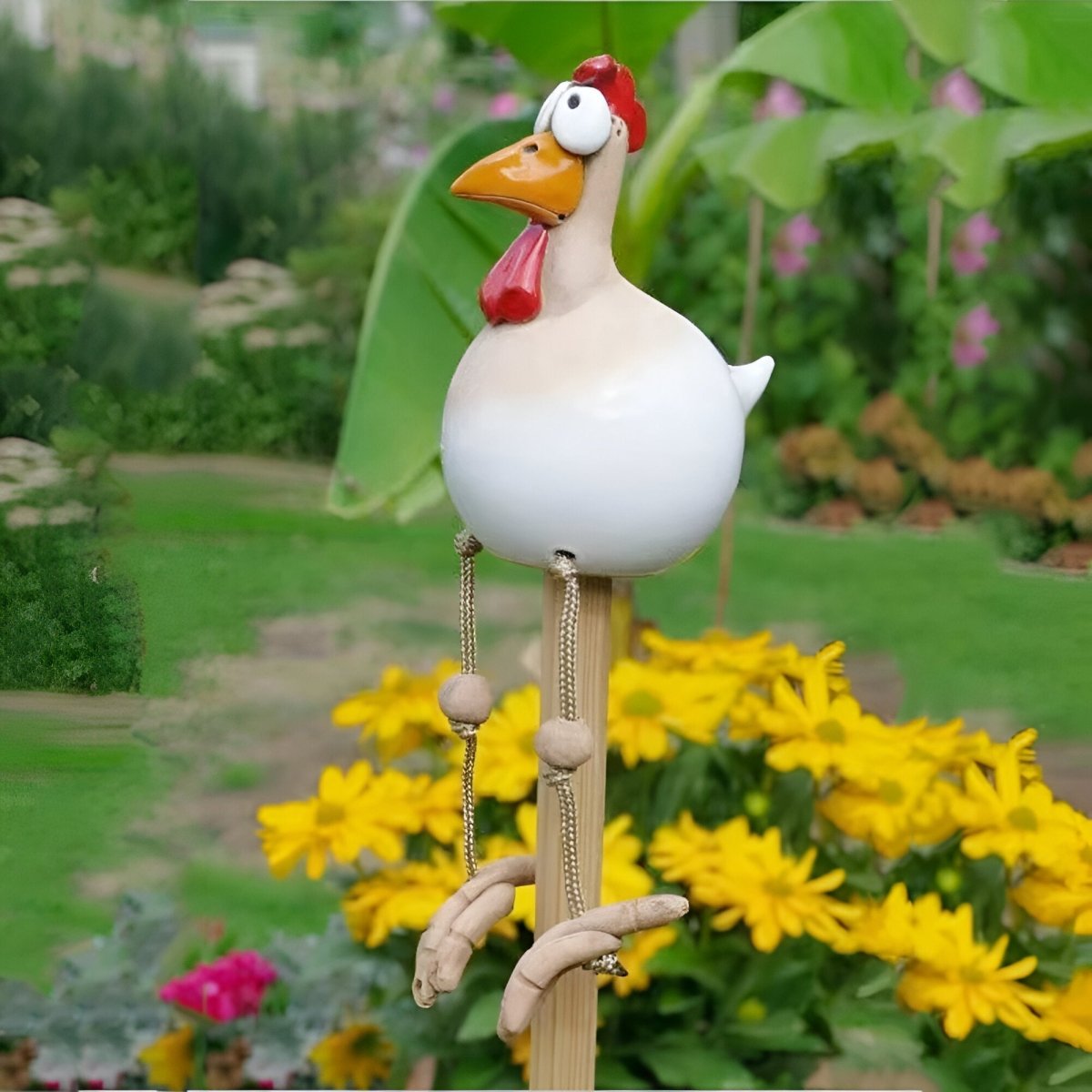 Charming Rooster Outdoor Sculpture - Weather-Resistant Garden Décor