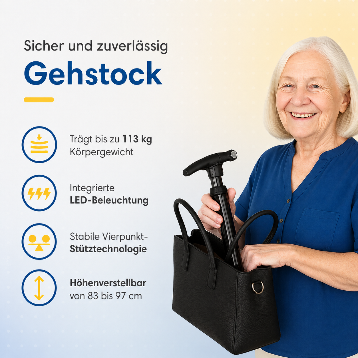 LED Lighted Adjustable Walking Cane