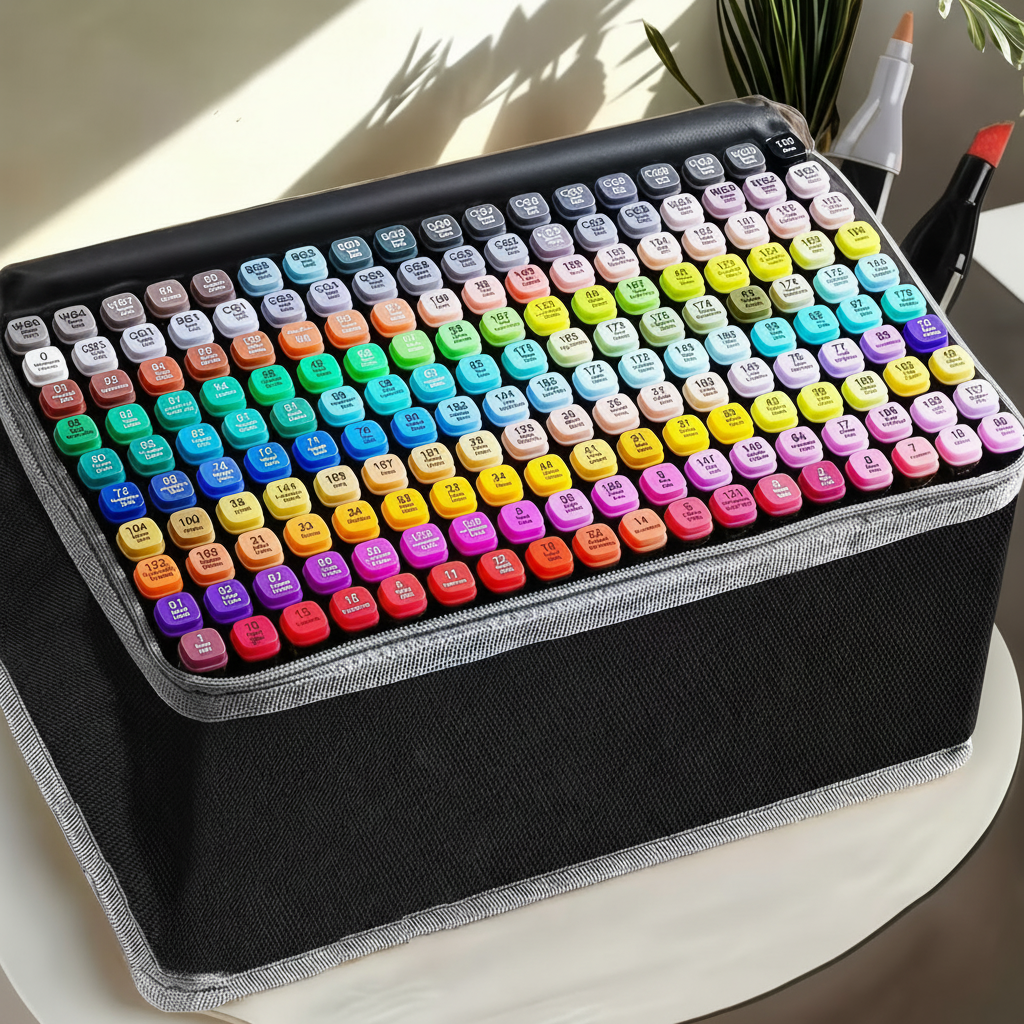 168 Color Alcohol Markers Set with Double Tips and Carrying Bag