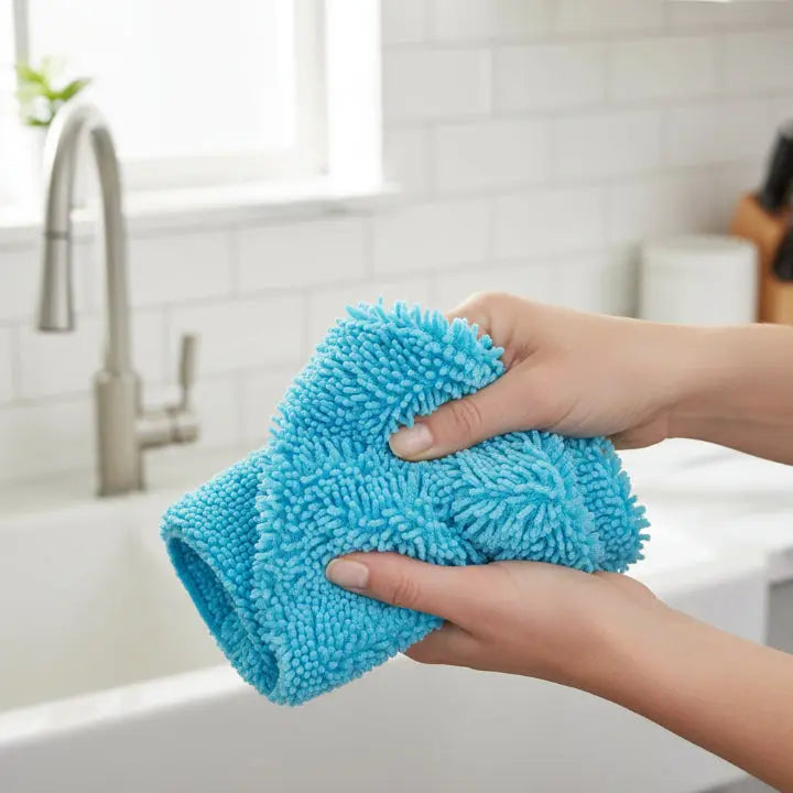 Set of 6 Floor Mop Cleaning Pads in Chenille Material