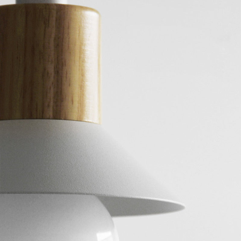 Stylish Adjustable Pendant Light with Wooden Accent