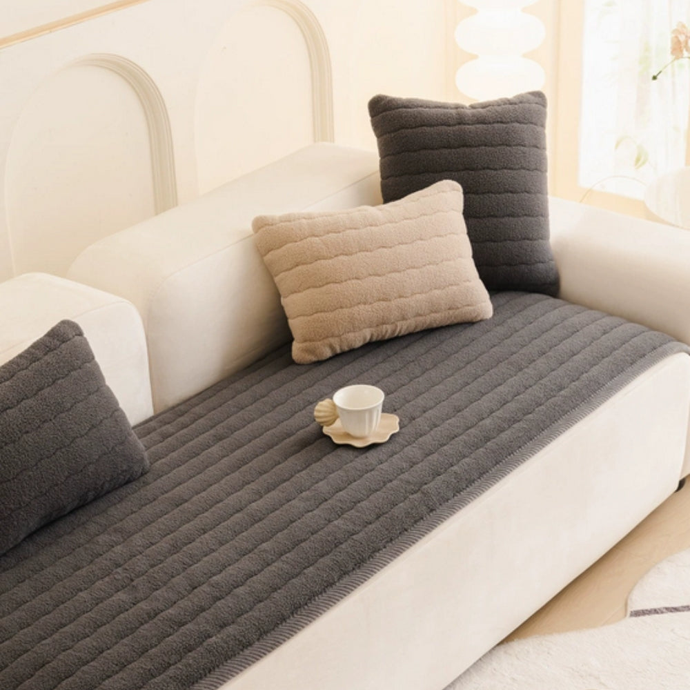 CuddleShield – Luxurious Plush Sofa Protector for Everyday Use