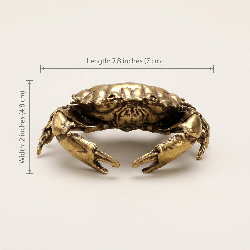 Coastal Charm Brass Crab Sculpture for Nautical Home Décor