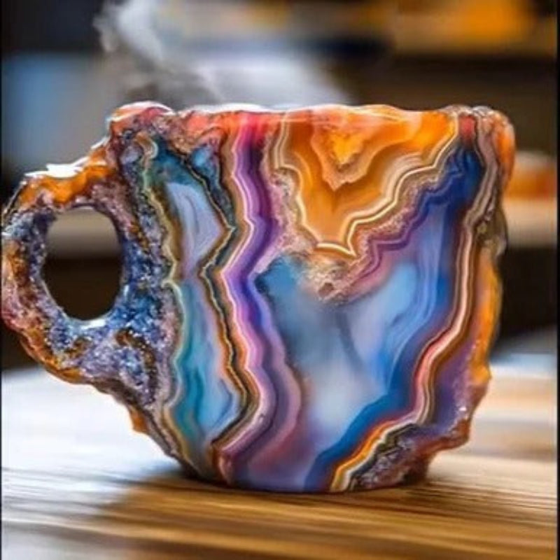 Elegant Resin Coffee Mug with Ergonomic Grip - Dishwasher Safe