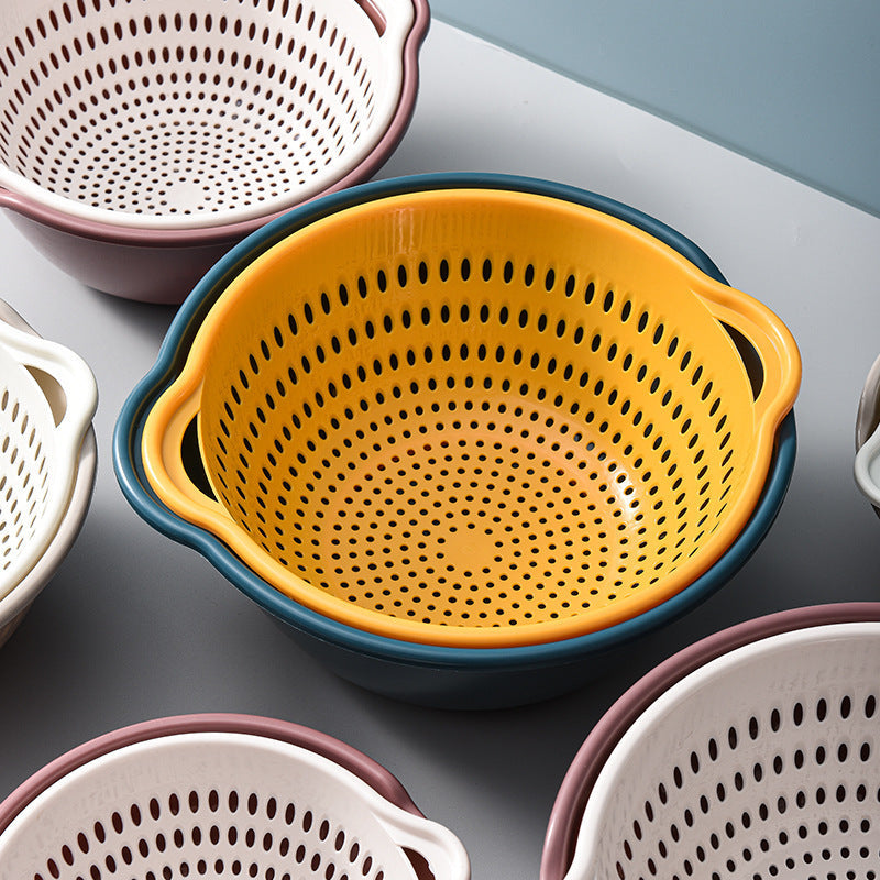 Versatile 8-Piece Nesting Colander and Bowl Set for Kitchen Prep