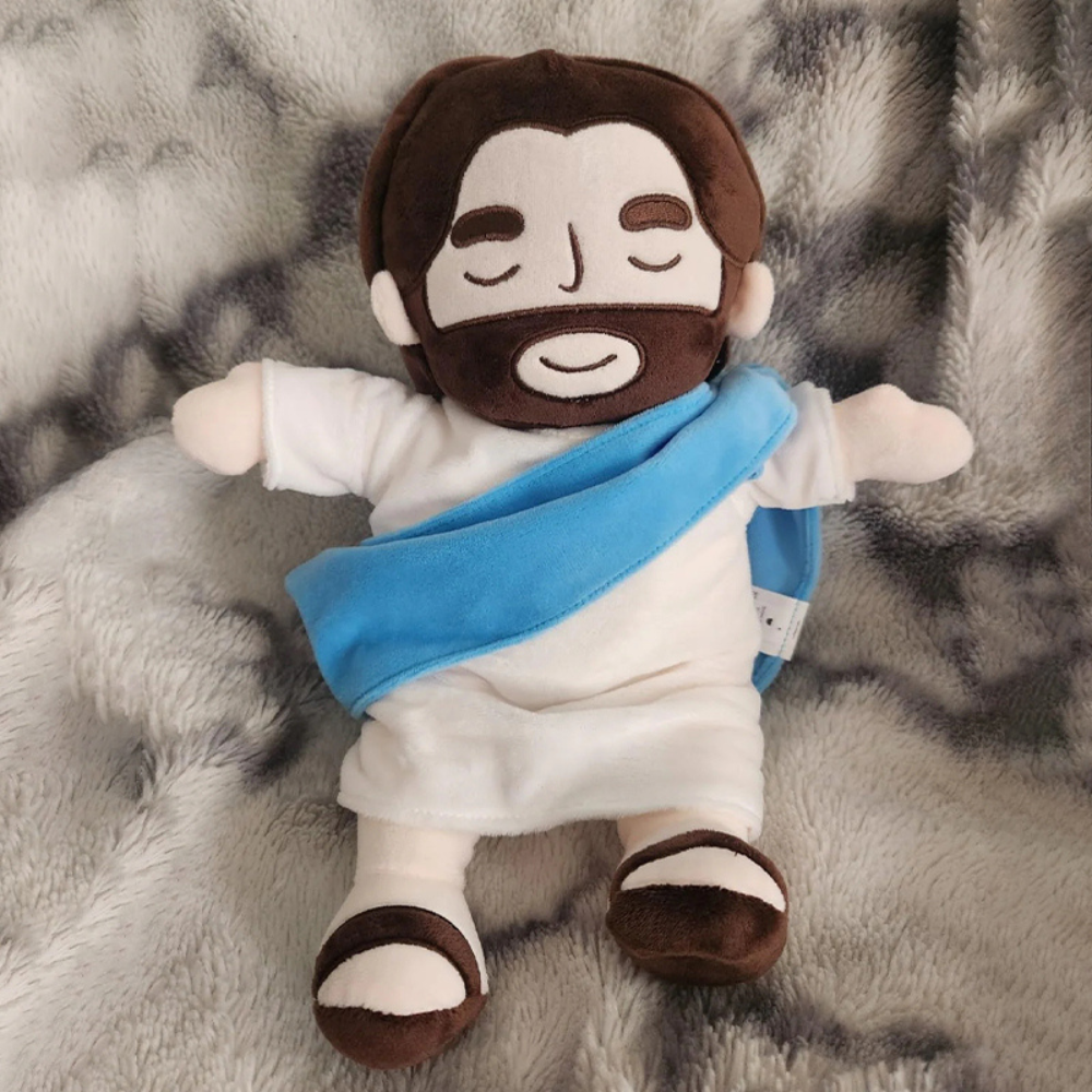Interactive Plush Toy of Jesus with Breathing, Light, and Music Features