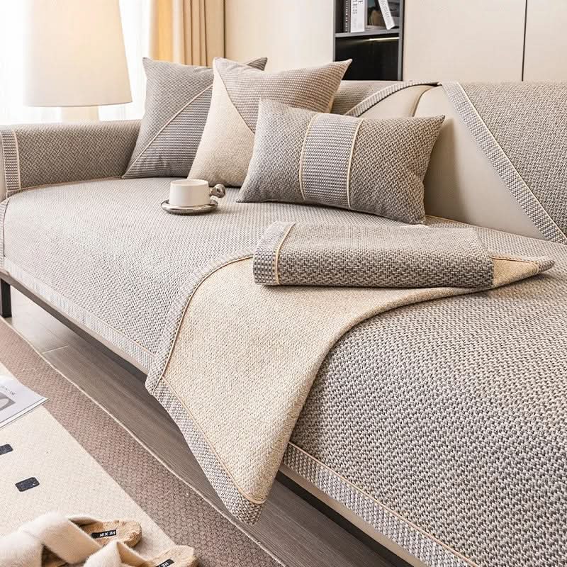 All-Season Non-Slip Cotton-Linen Sofa Cover – Breathable Design