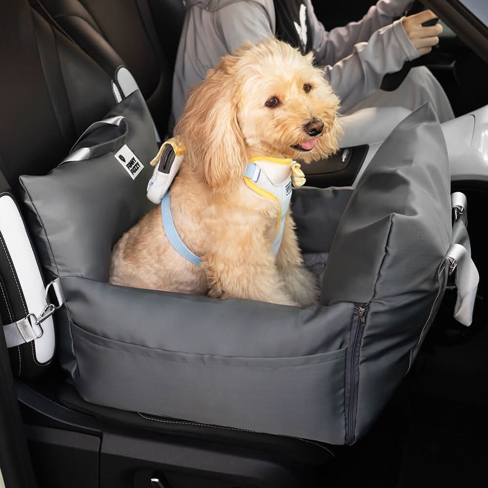 Adjustable Dog Car Seat Bed with Safety Straps for Secure Travel