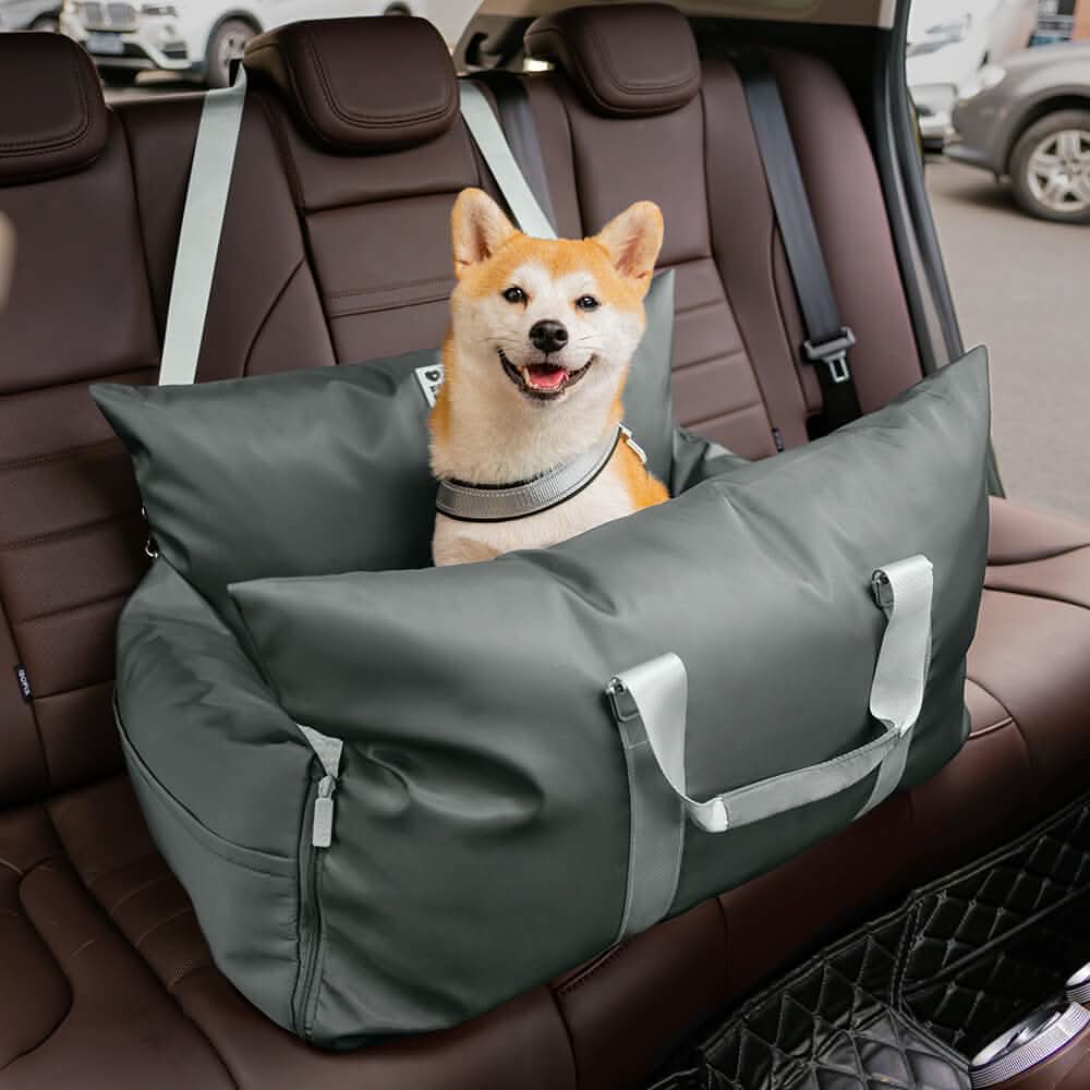 Adjustable Dog Car Seat Bed with Safety Straps for Secure Travel