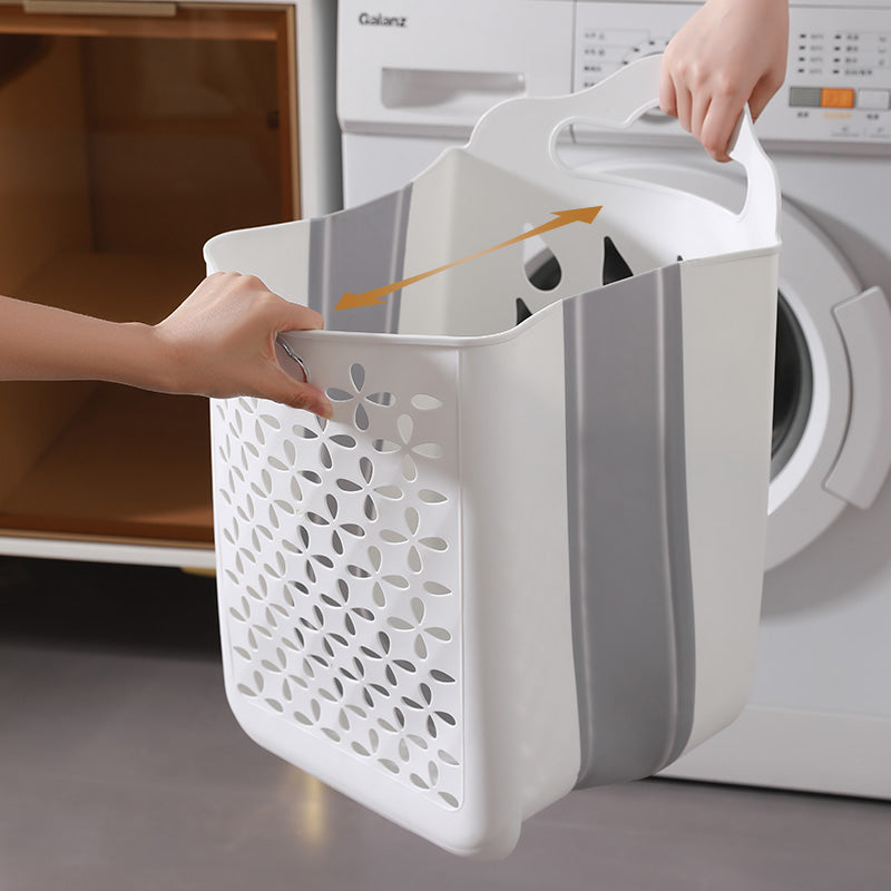 Space-Saving Wall-Mounted Laundry Organizer - Stylish Fabric Design