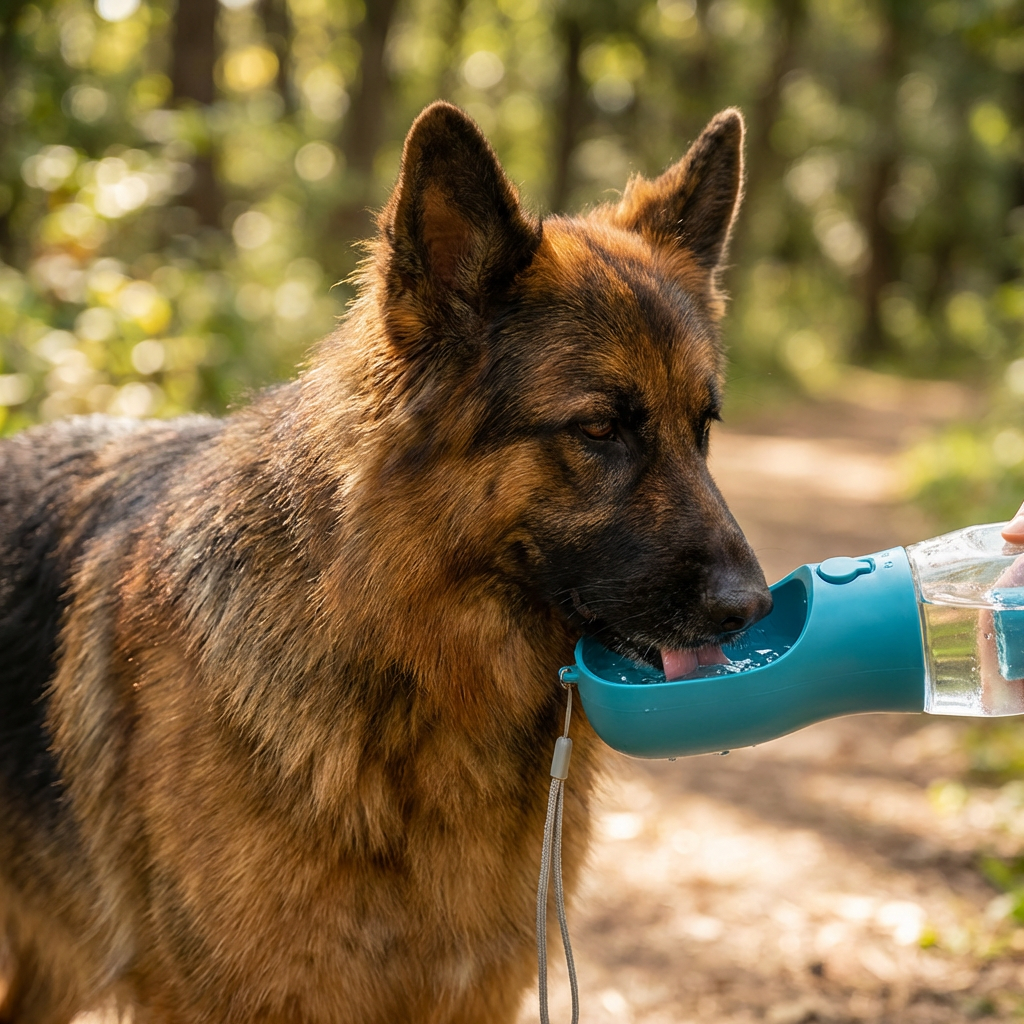 3-in-1 Pet Water Bottle with Food Storage and Waste Bag Dispenser