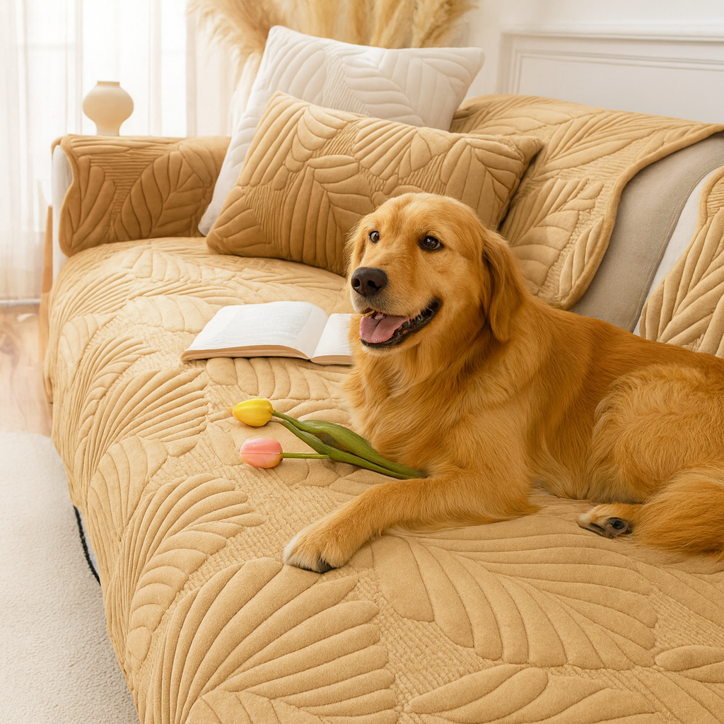 Plush Sofa Shield with Non-Slip Design for Wide Armrests