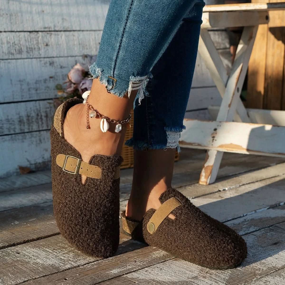 Cozy Winter Sheepskin Wool Slippers for Comfort