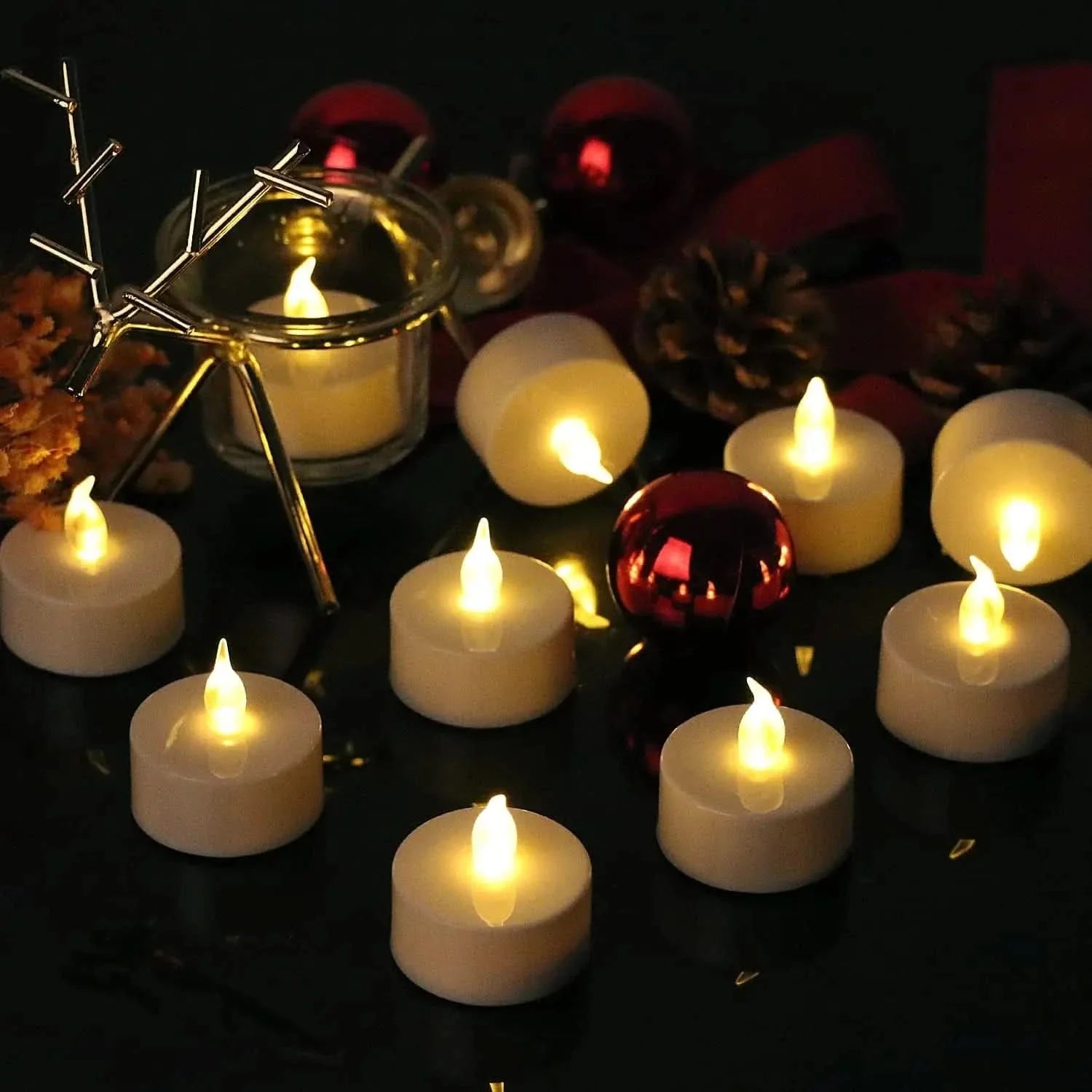 Flameless LED Tea Light Candles – Safe Warm Lighting for Home and Events