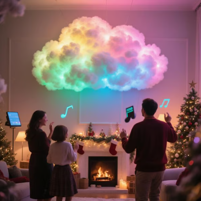 Personalized LED Cloud Illuminations – Colorful Thundercloud Decor