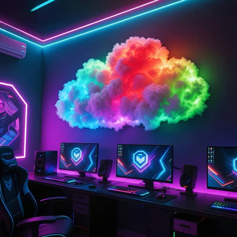 Personalized LED Cloud Illuminations – Colorful Thundercloud Decor