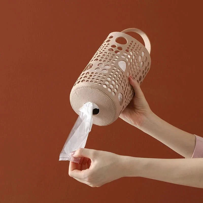 Cylindrical Wall-Mounted Storage Bag for Efficient Home Organization