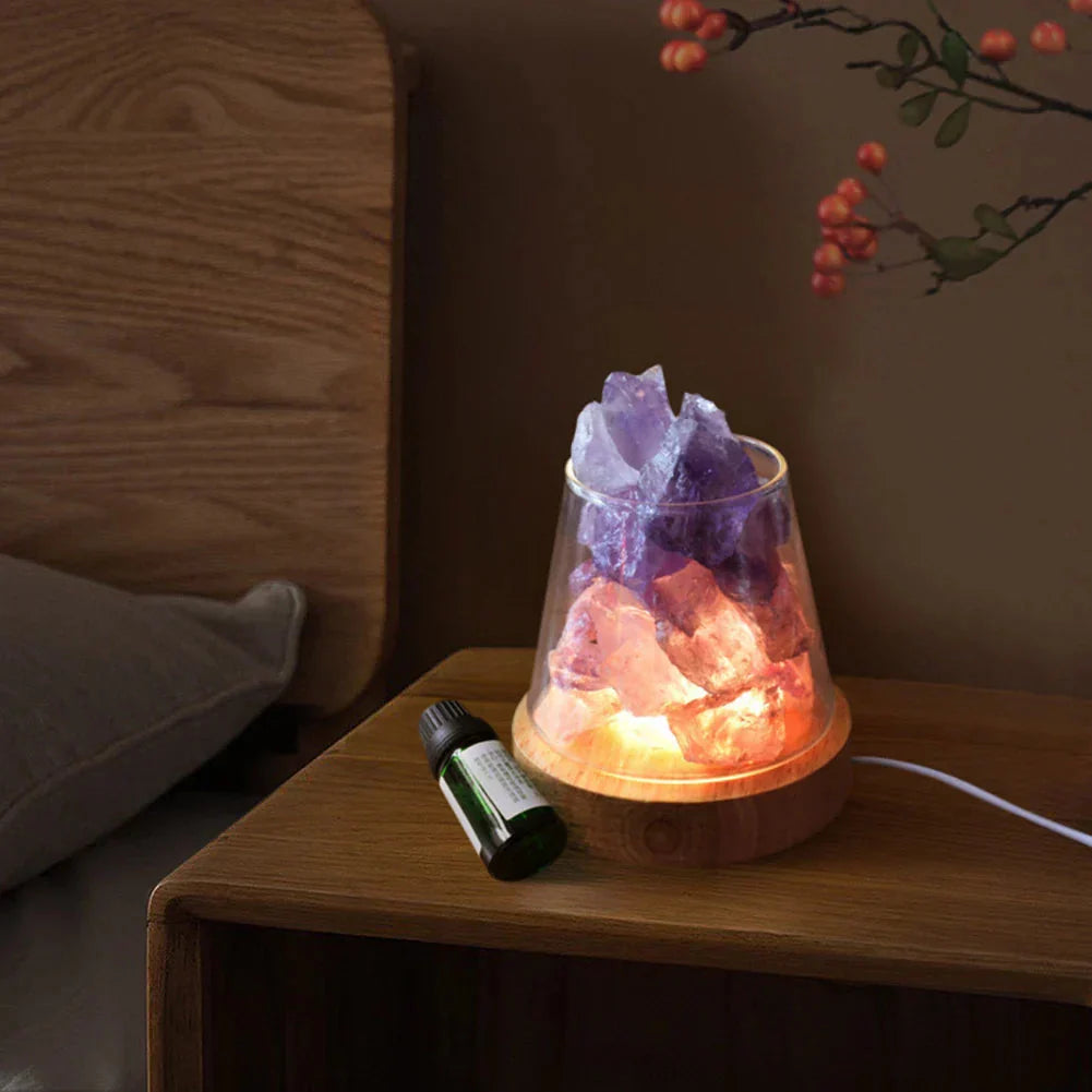 Salt Lamp from Himalayan Region with Diffuser and Rechargeable Battery