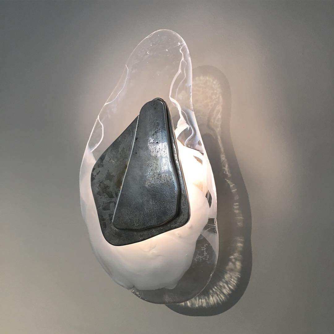 LED Wall Light Crafted from Molded Glass