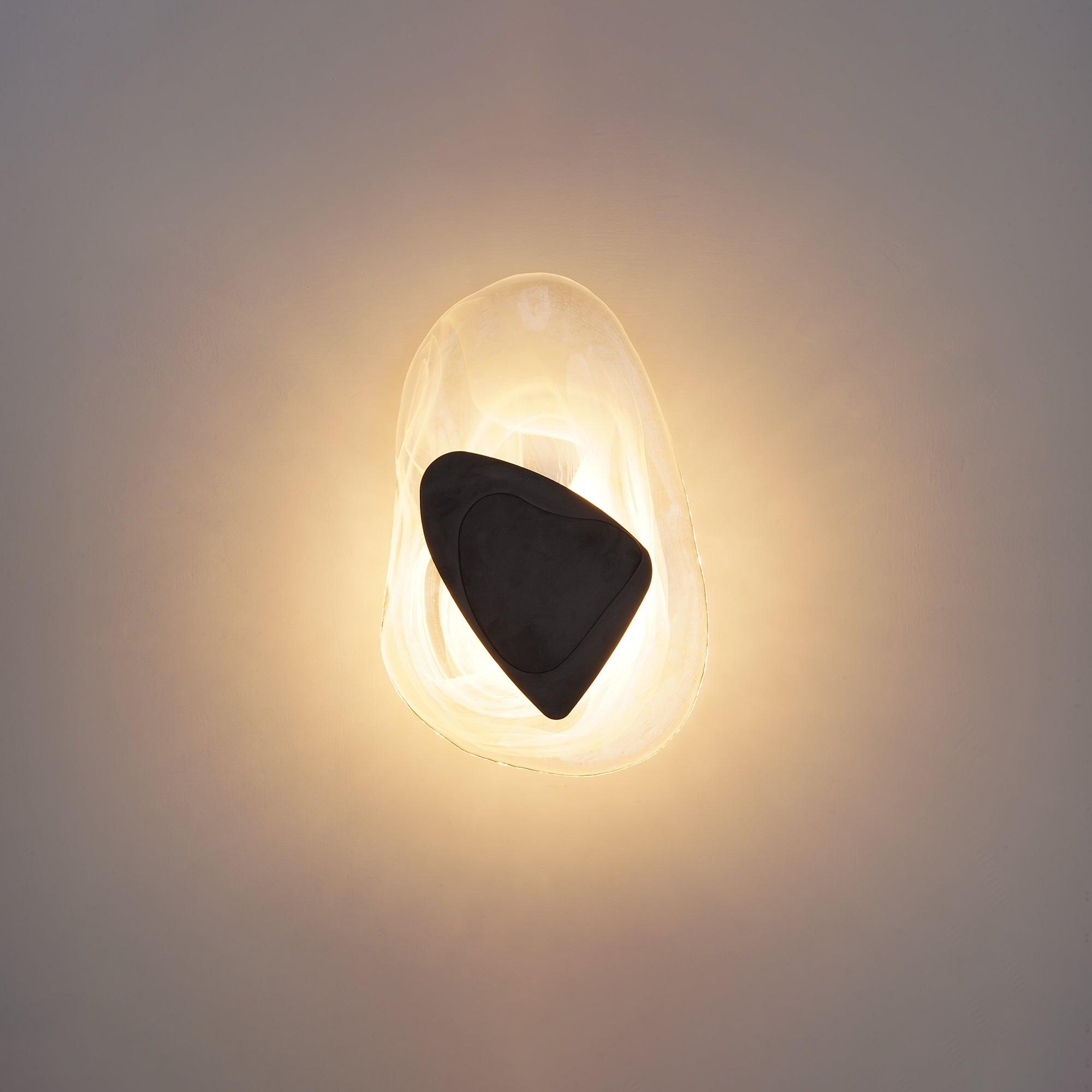 LED Wall Light Crafted from Molded Glass