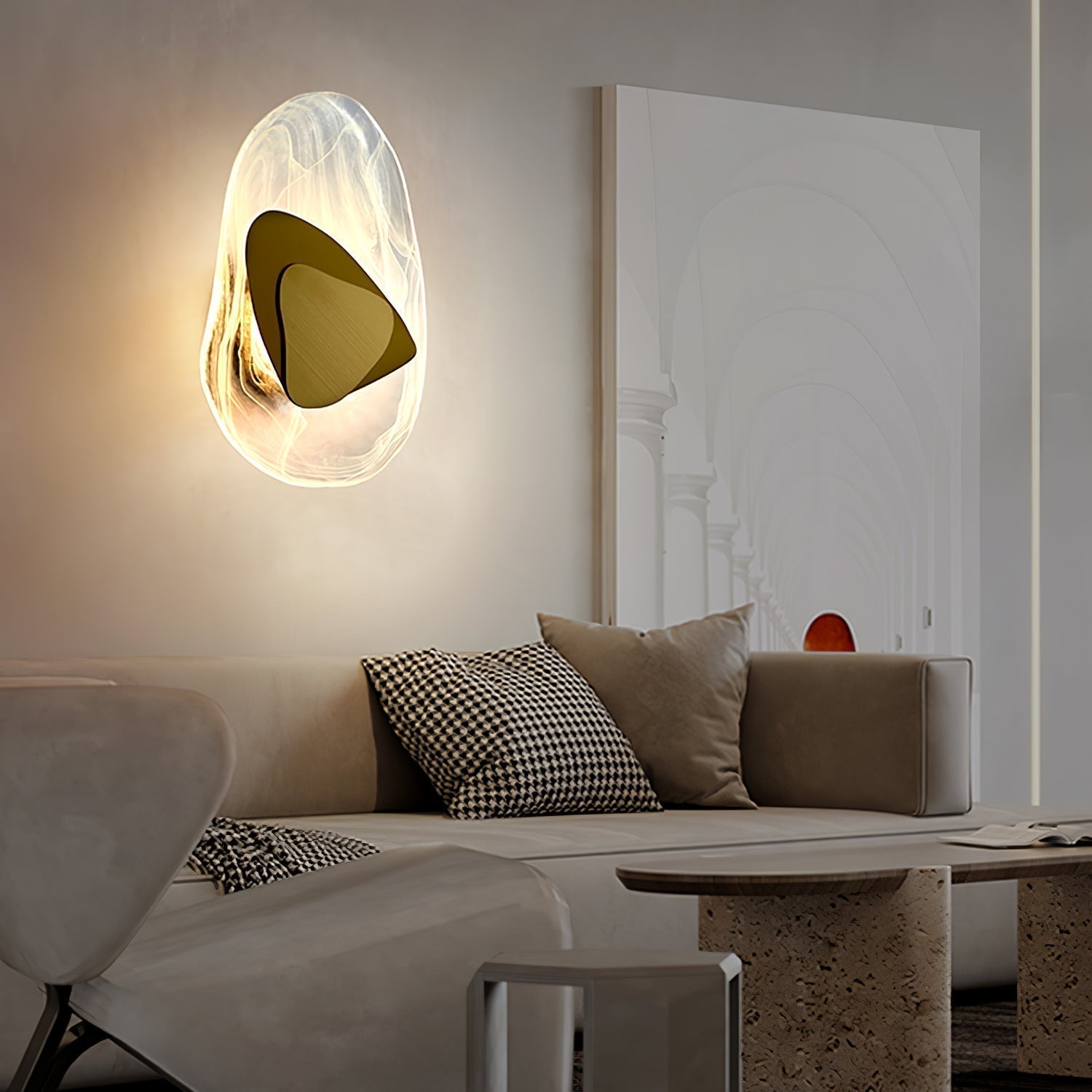 LED Wall Light Crafted from Molded Glass