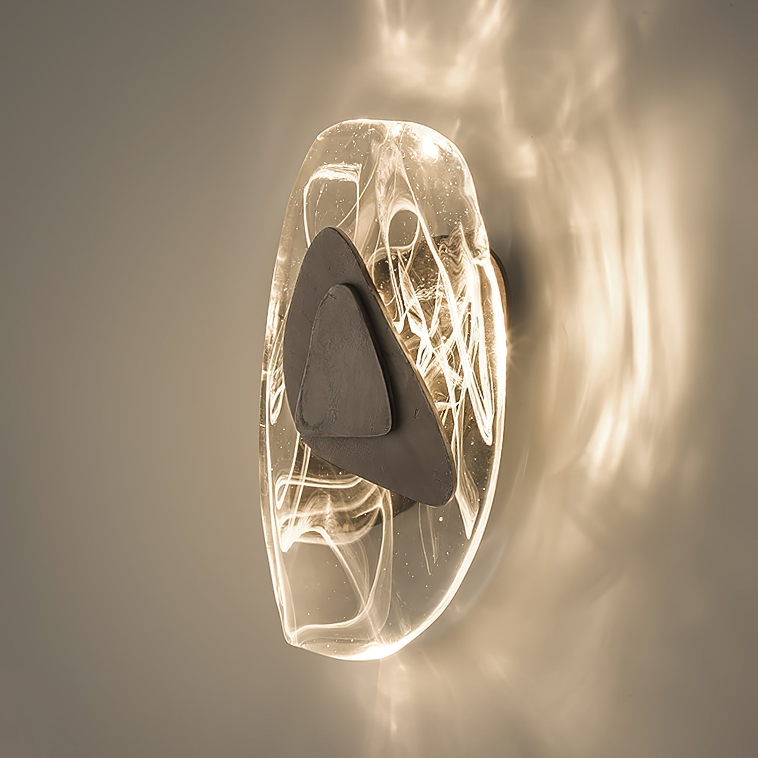 LED Wall Light Crafted from Molded Glass