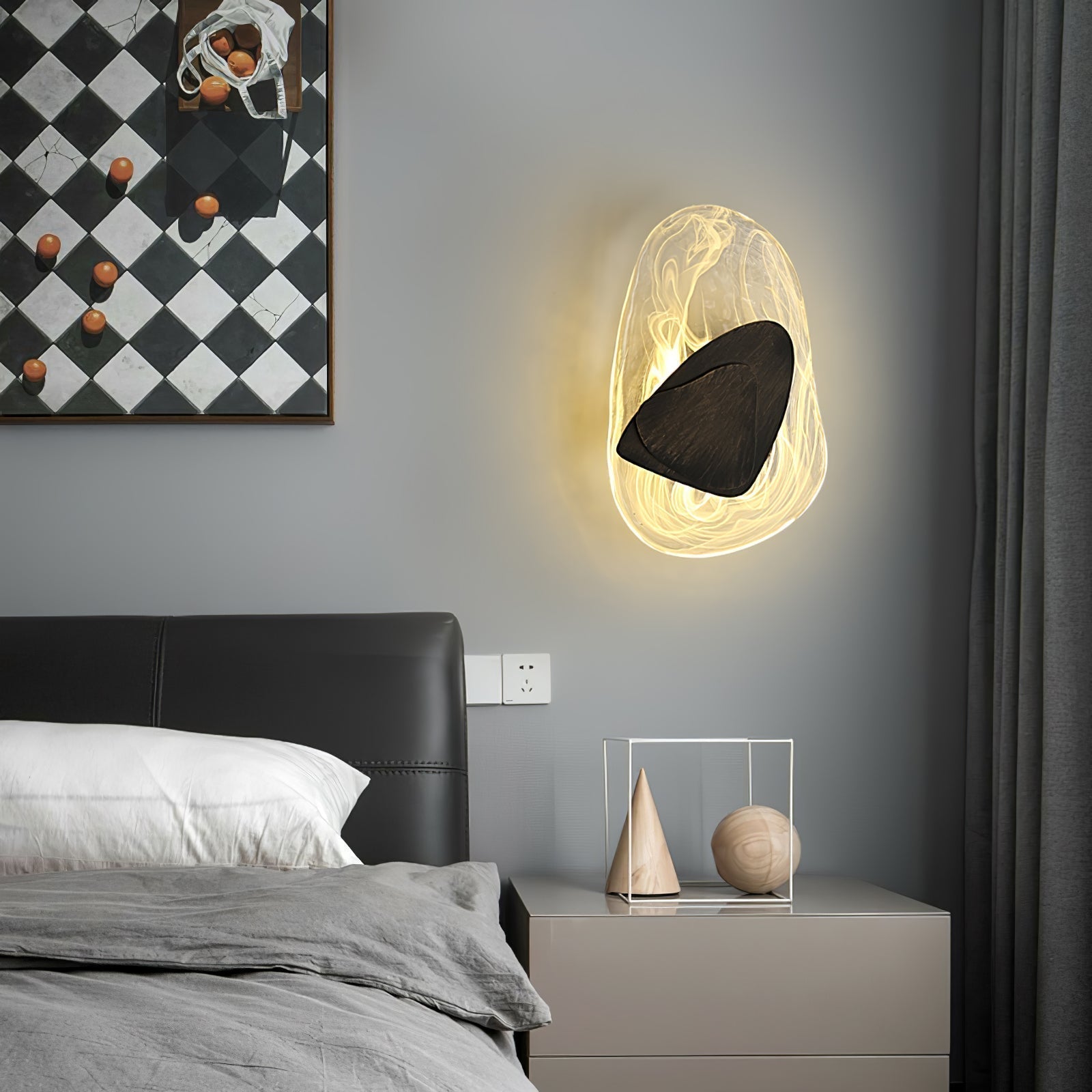 LED Wall Light Crafted from Molded Glass