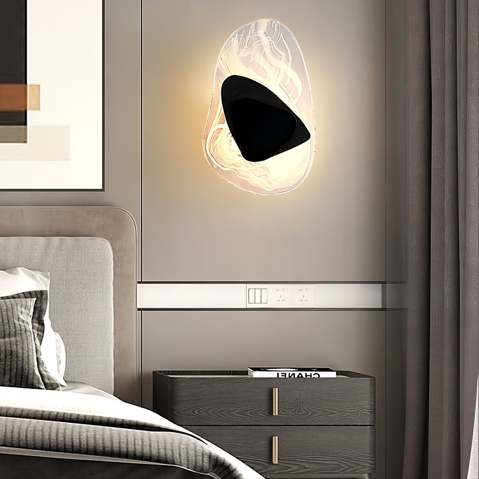 LED Wall Light Crafted from Molded Glass