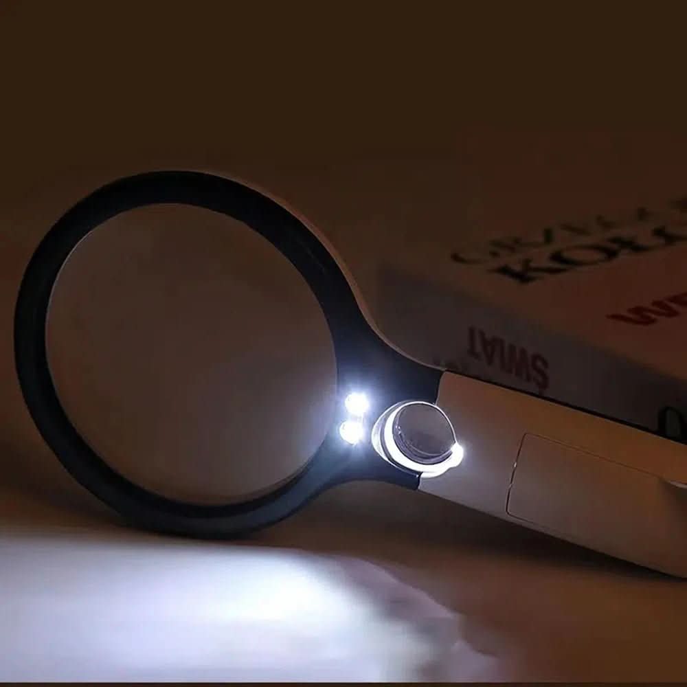 Handheld Magnifying Glass 45x with LED Light for Detailed Inspection